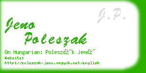 jeno poleszak business card